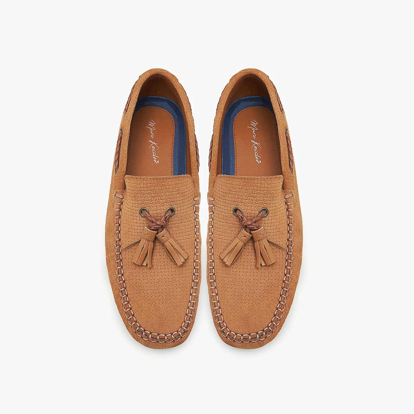 Embossed Suede Loafers