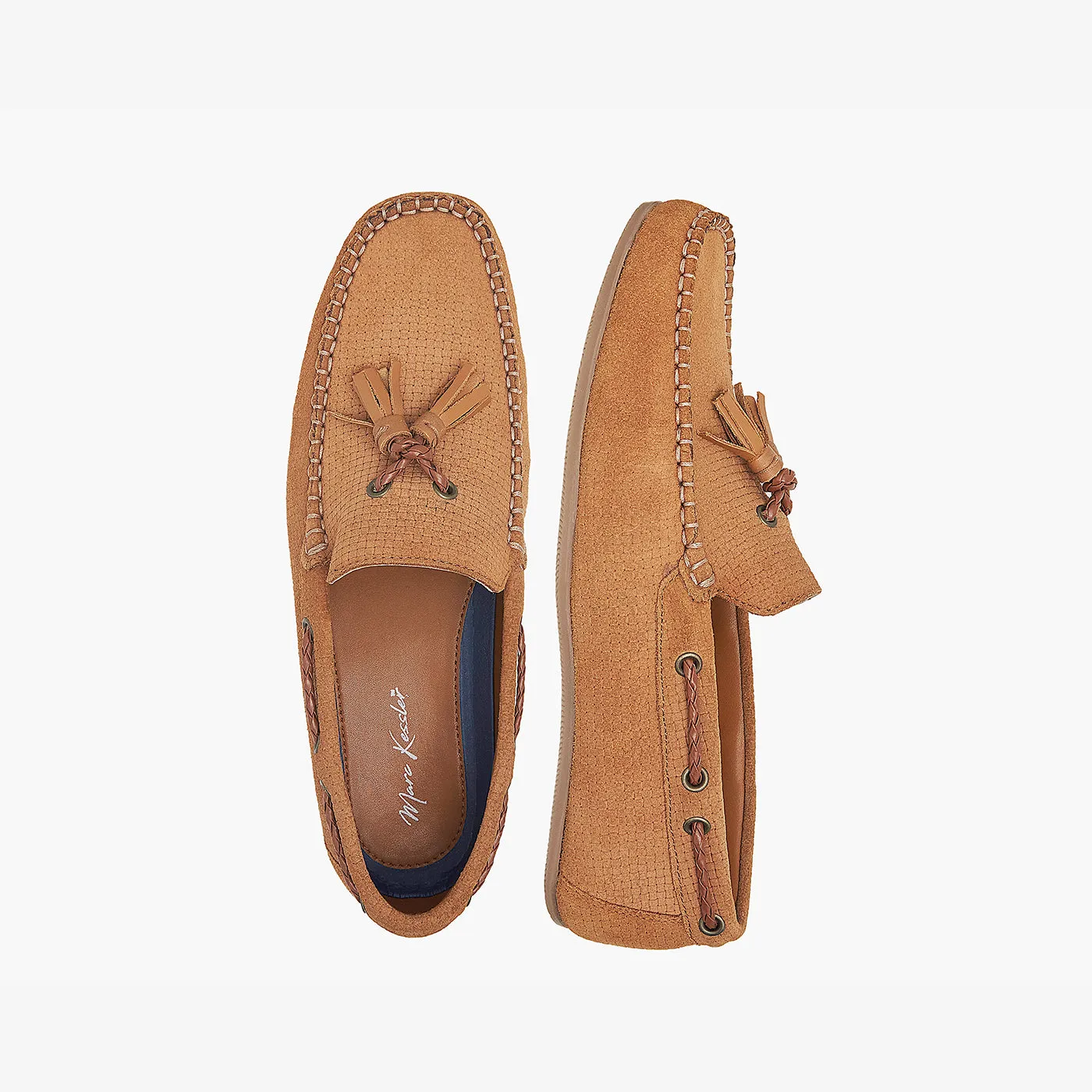Embossed Suede Loafers