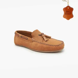Embossed Suede Loafers