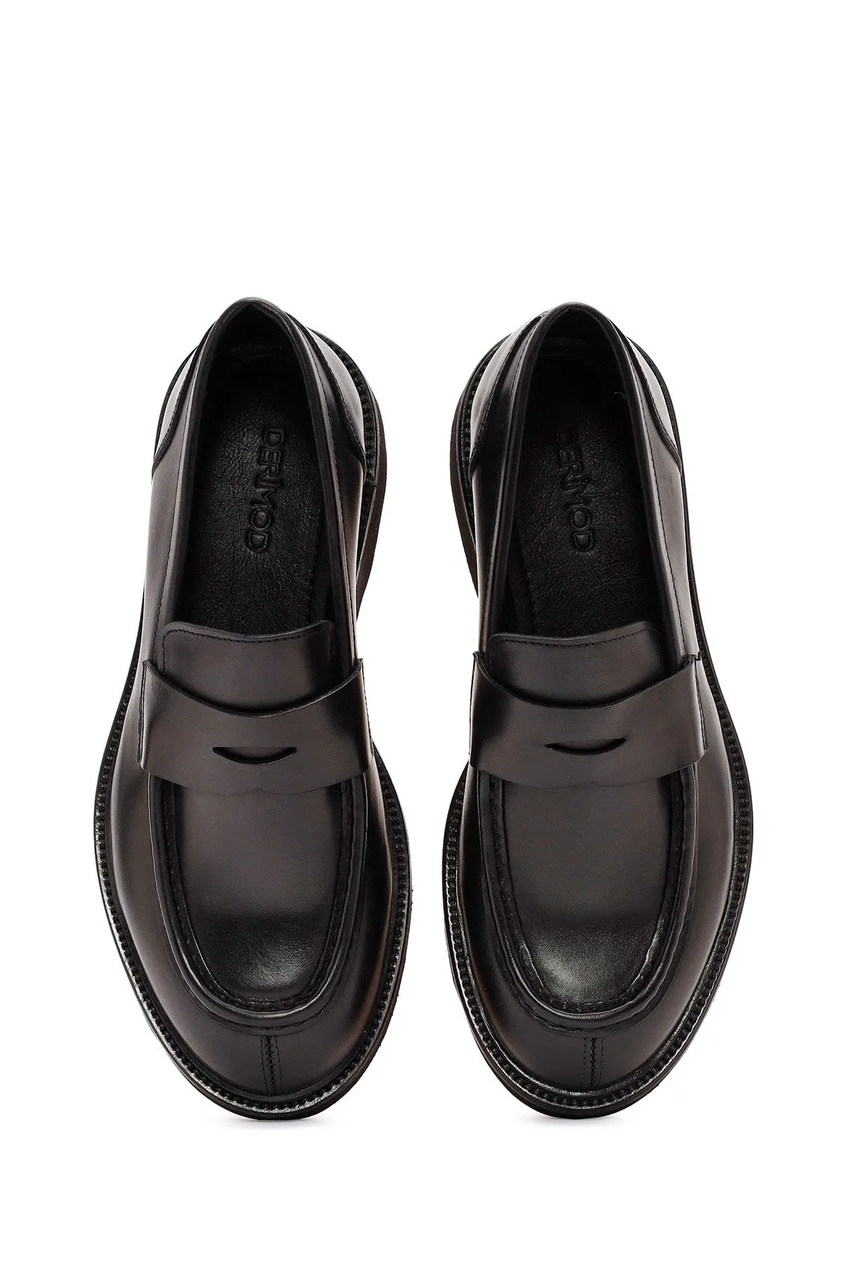 Erkek Siyah Deri Casual Loafer