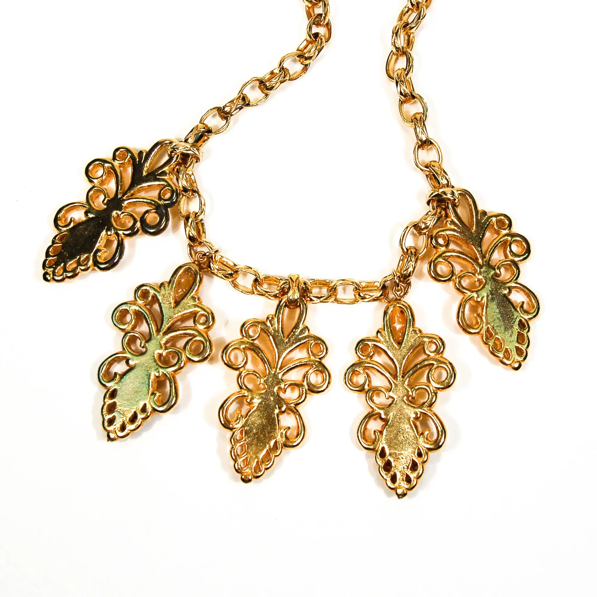 Escada Gold and Jewel Toned Charm Statement Necklace