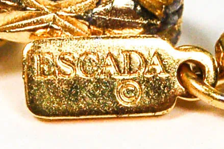 Escada Gold and Jewel Toned Charm Statement Necklace