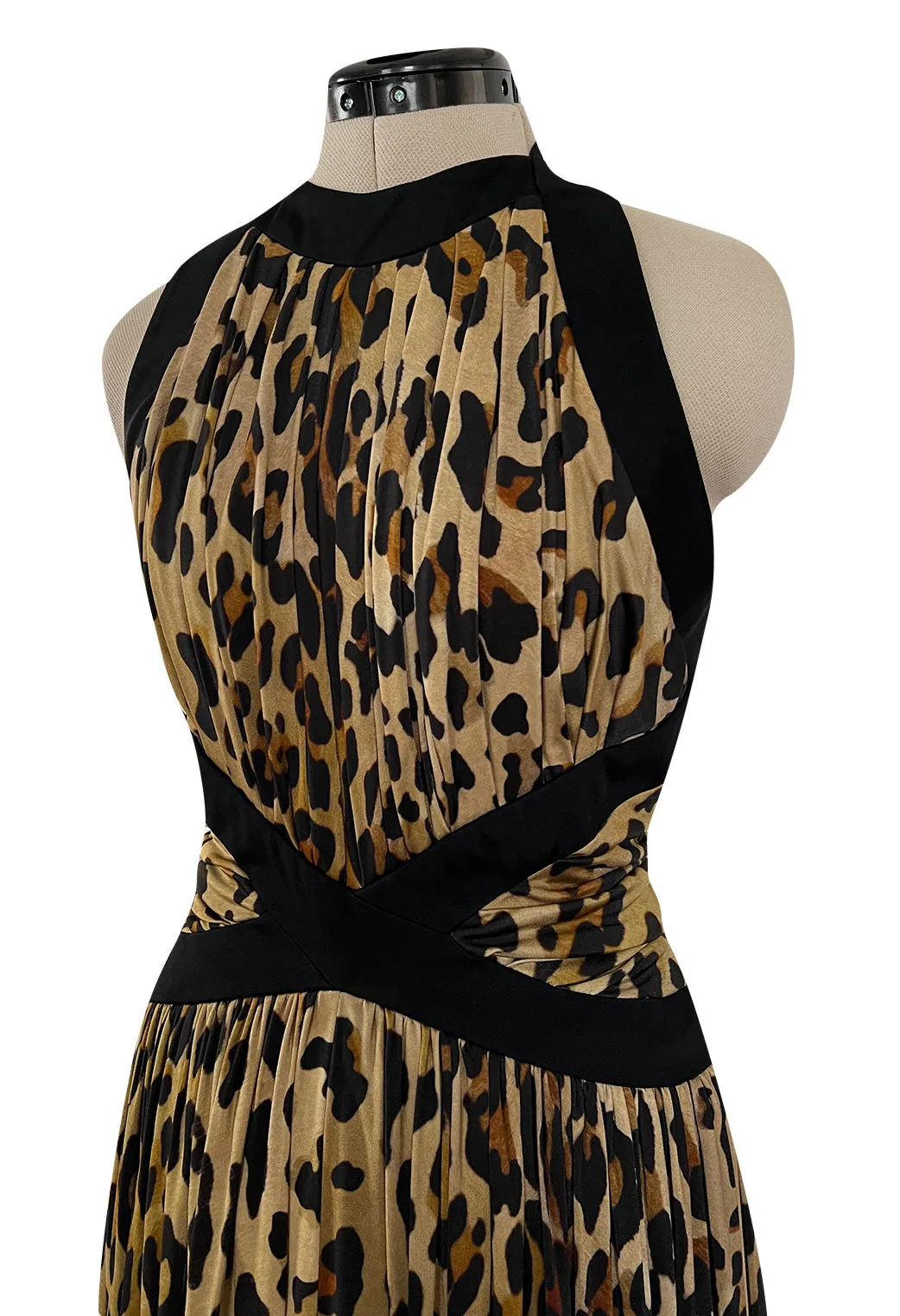 Fall 2014 Balmain by Olivier Rousteing Leopard Print Silk Jersey Dress w Low Back