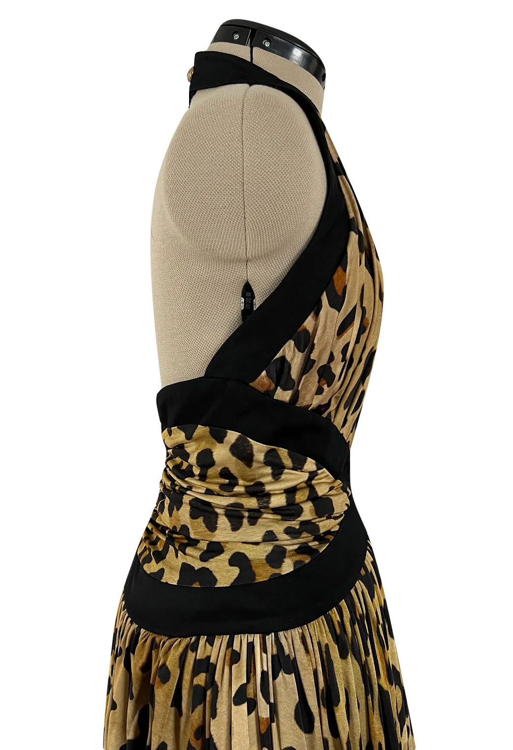 Fall 2014 Balmain by Olivier Rousteing Leopard Print Silk Jersey Dress w Low Back