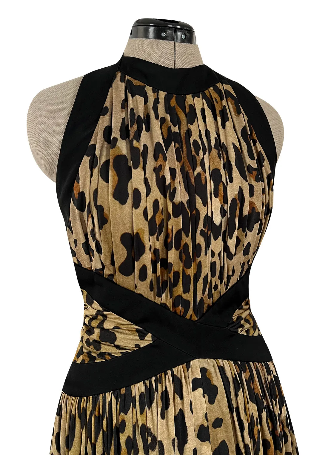 Fall 2014 Balmain by Olivier Rousteing Leopard Print Silk Jersey Dress w Low Back
