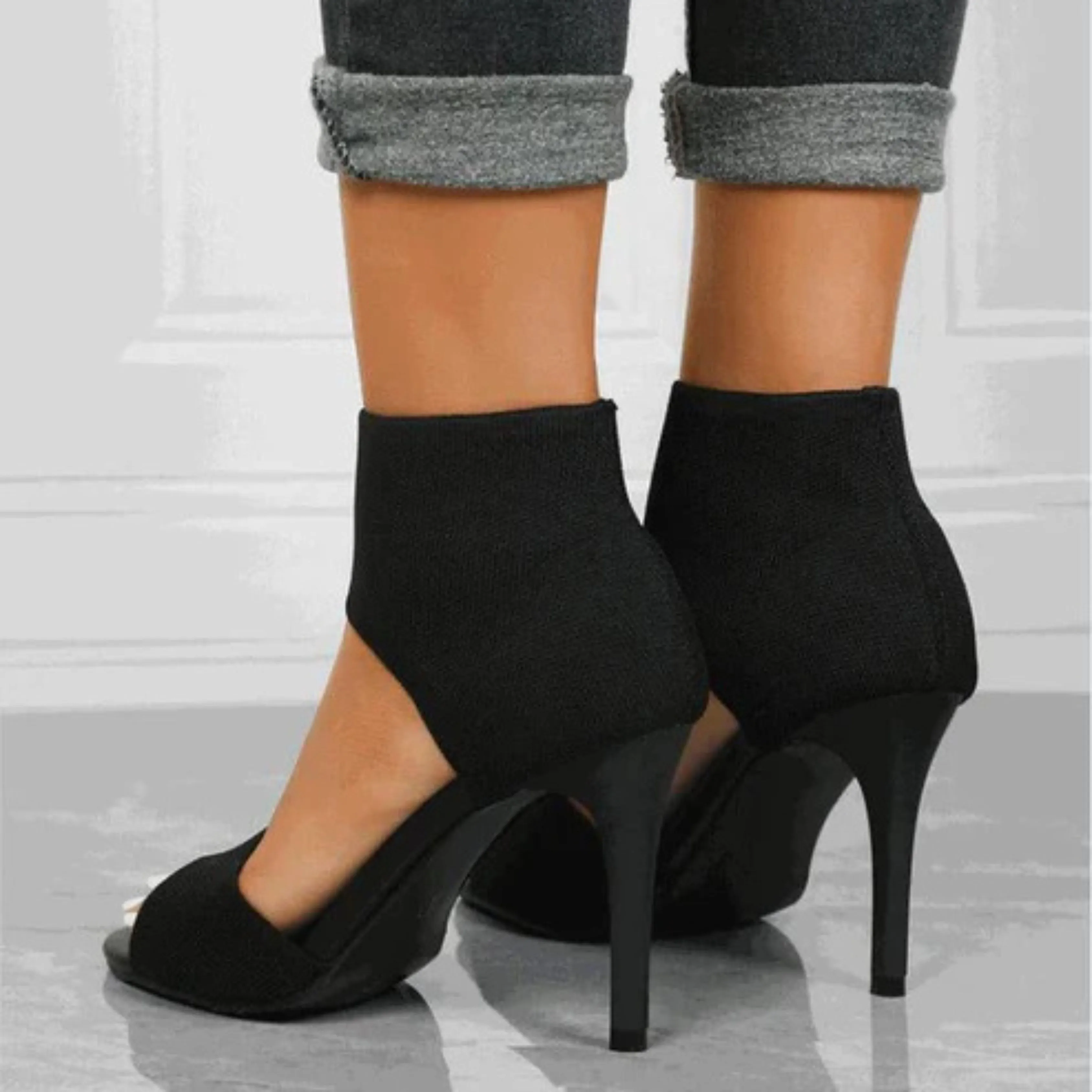Fiona | Women's Ankle High Heels | Wide Fit