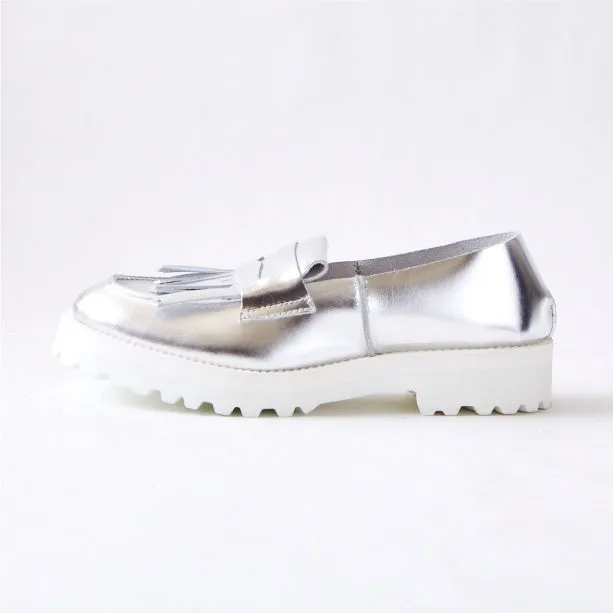 FRINGE LOAFER　ALL METALLIC SILVER (TANK DOUBLE)