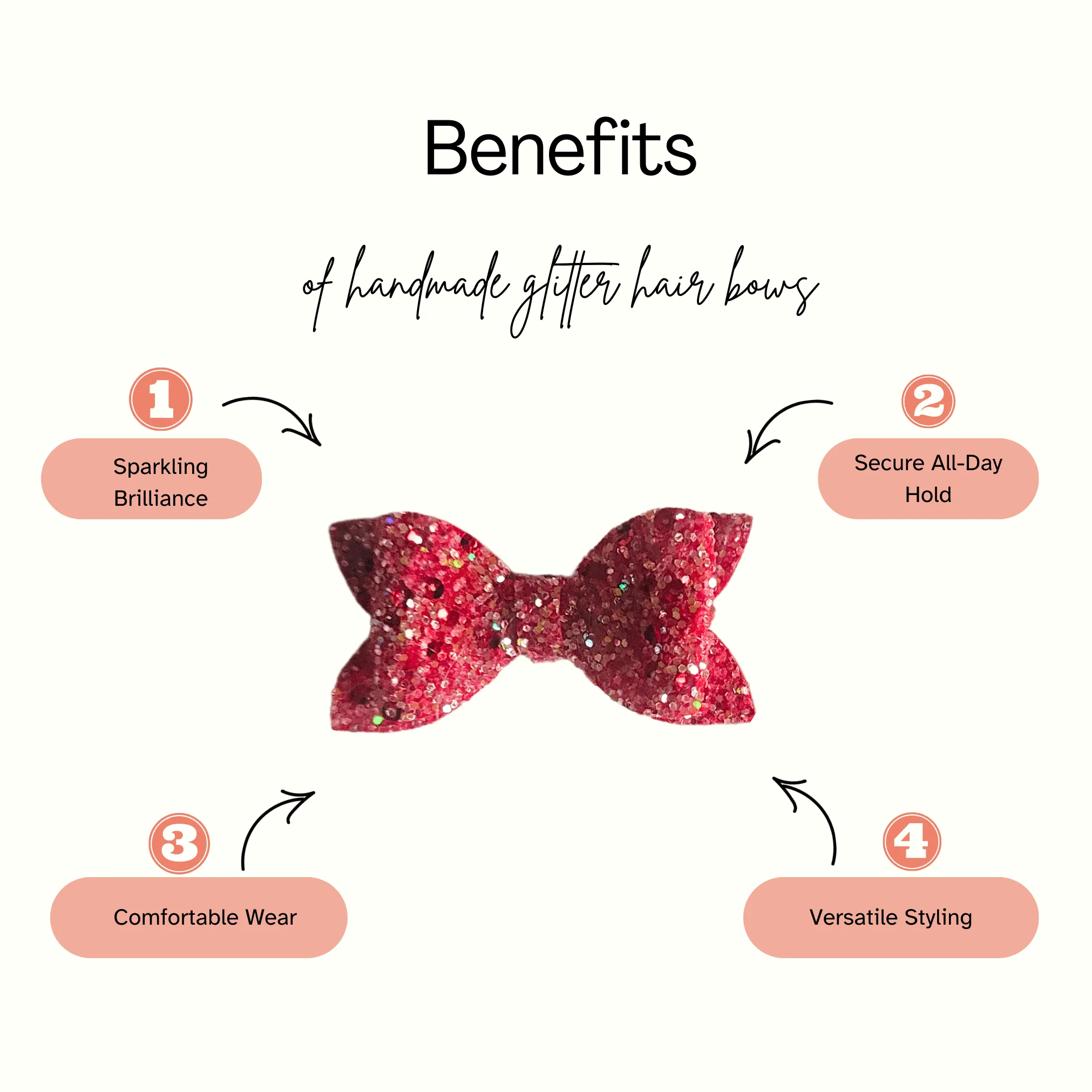 Frost Pigtail Glitter Hair Bows