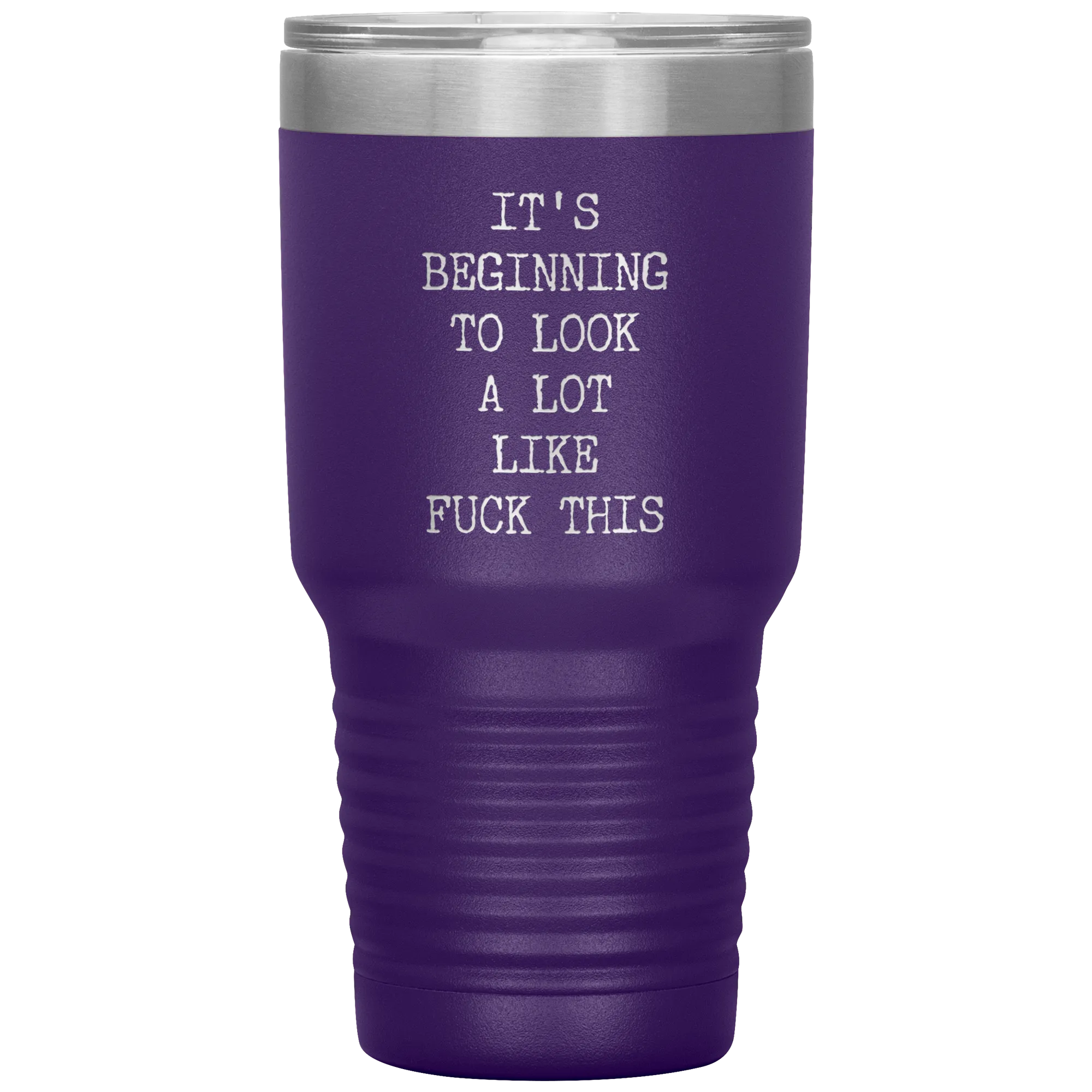Funny Christmas Gift Exchange Rude Offensive Profanity It's Beginning to Look Lot Like Fuck This Mature Tumbler Insulated Travel Coffee Cup BPA Free