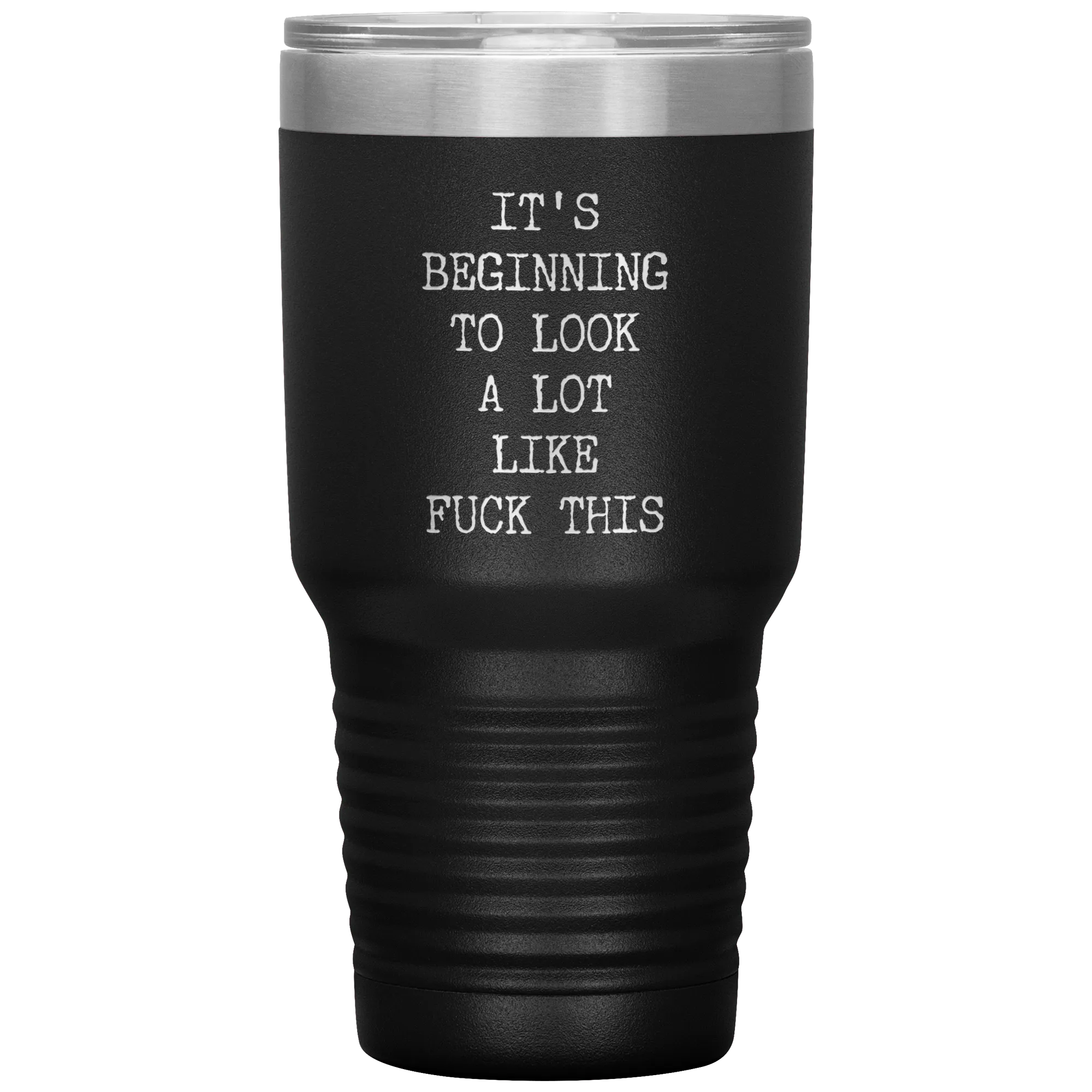 Funny Christmas Gift Exchange Rude Offensive Profanity It's Beginning to Look Lot Like Fuck This Mature Tumbler Insulated Travel Coffee Cup BPA Free