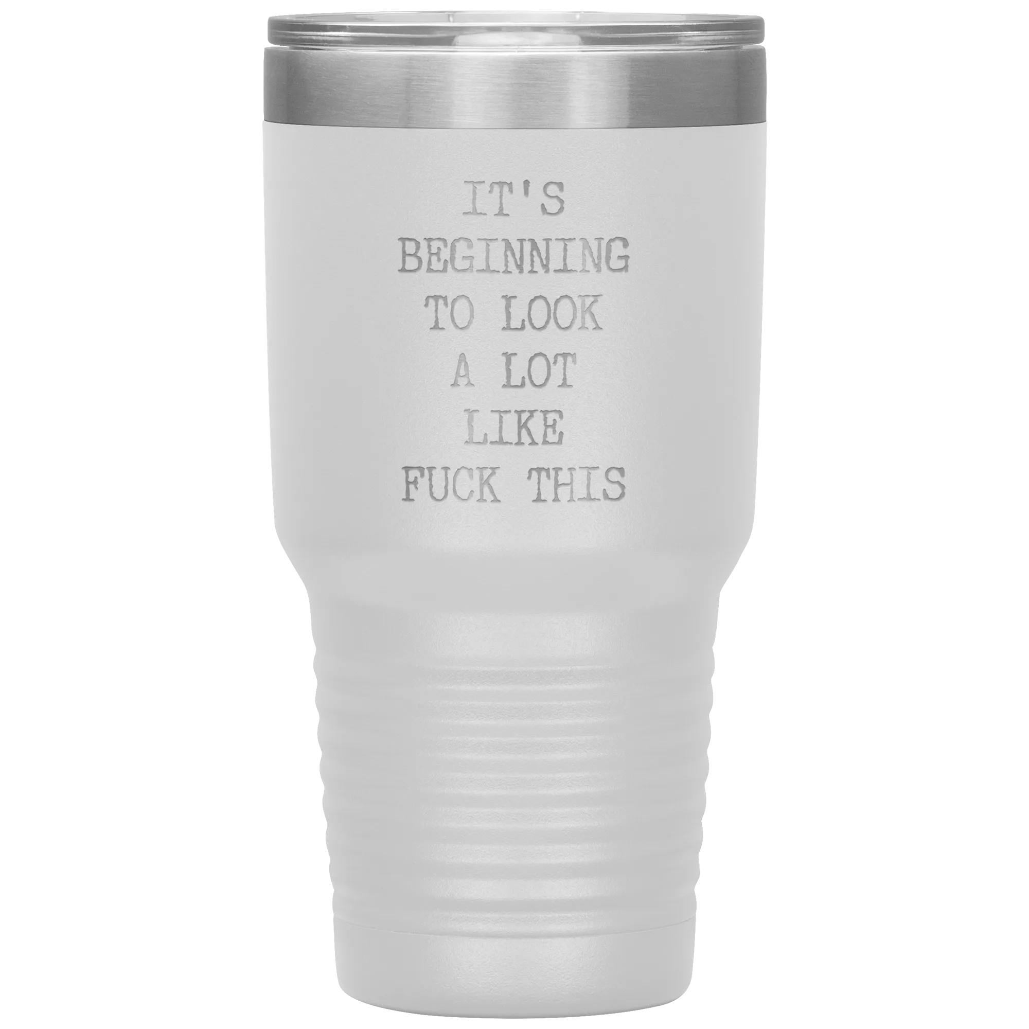 Funny Christmas Gift Exchange Rude Offensive Profanity It's Beginning to Look Lot Like Fuck This Mature Tumbler Insulated Travel Coffee Cup BPA Free