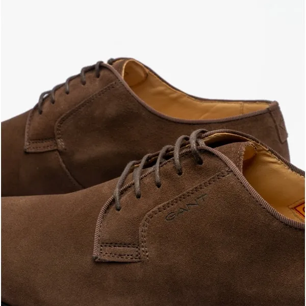 GANT ST AKRON Mens Suede Shoes Dark Brown