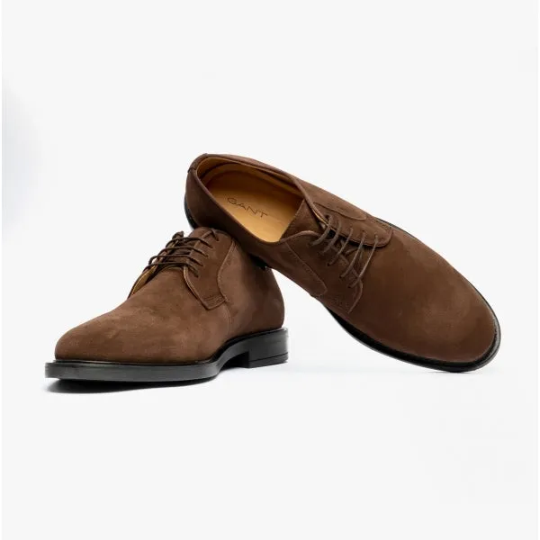GANT ST AKRON Mens Suede Shoes Dark Brown