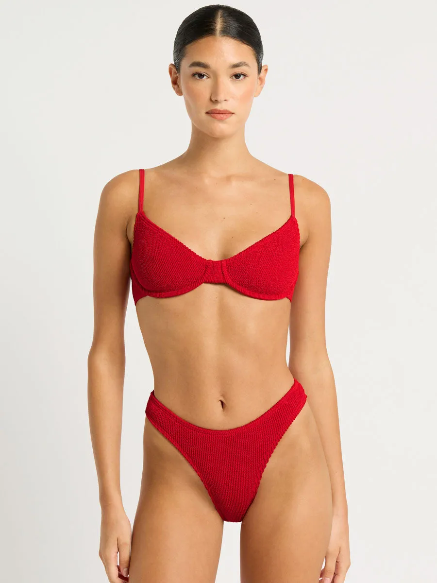 Gracie Balconette Top in Baywatch Red