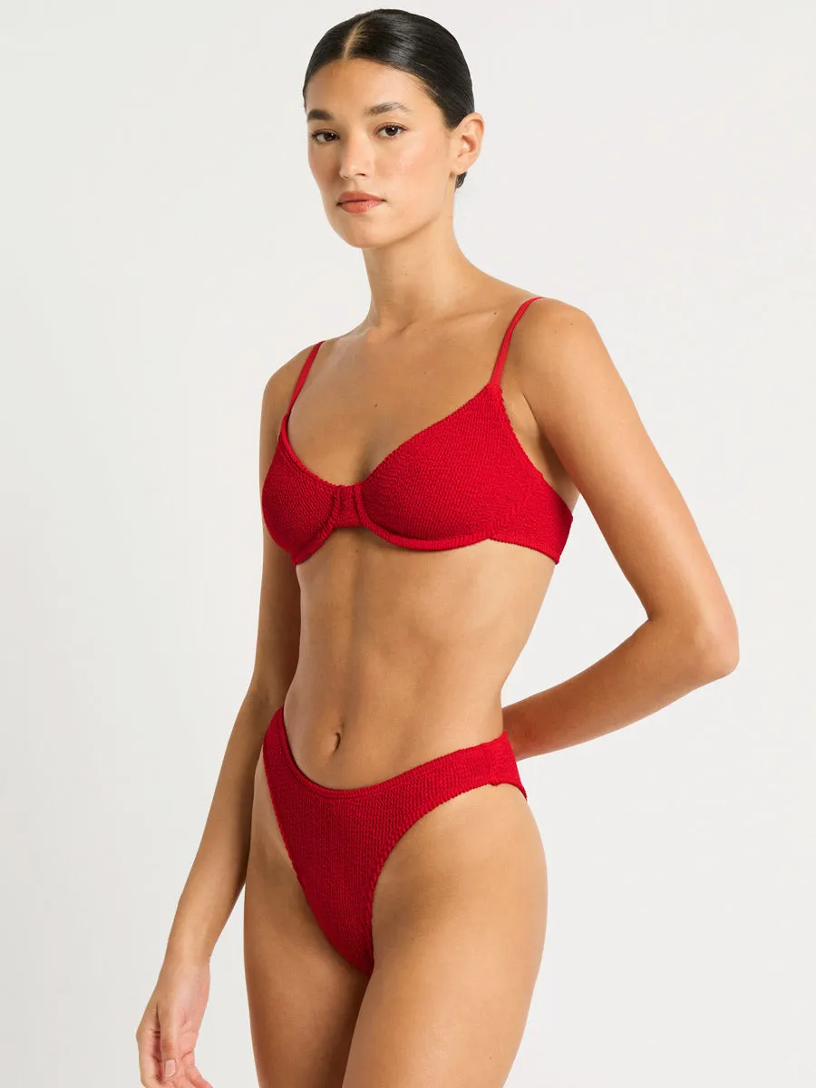Gracie Balconette Top in Baywatch Red