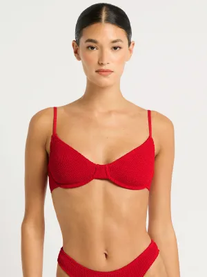Gracie Balconette Top in Baywatch Red
