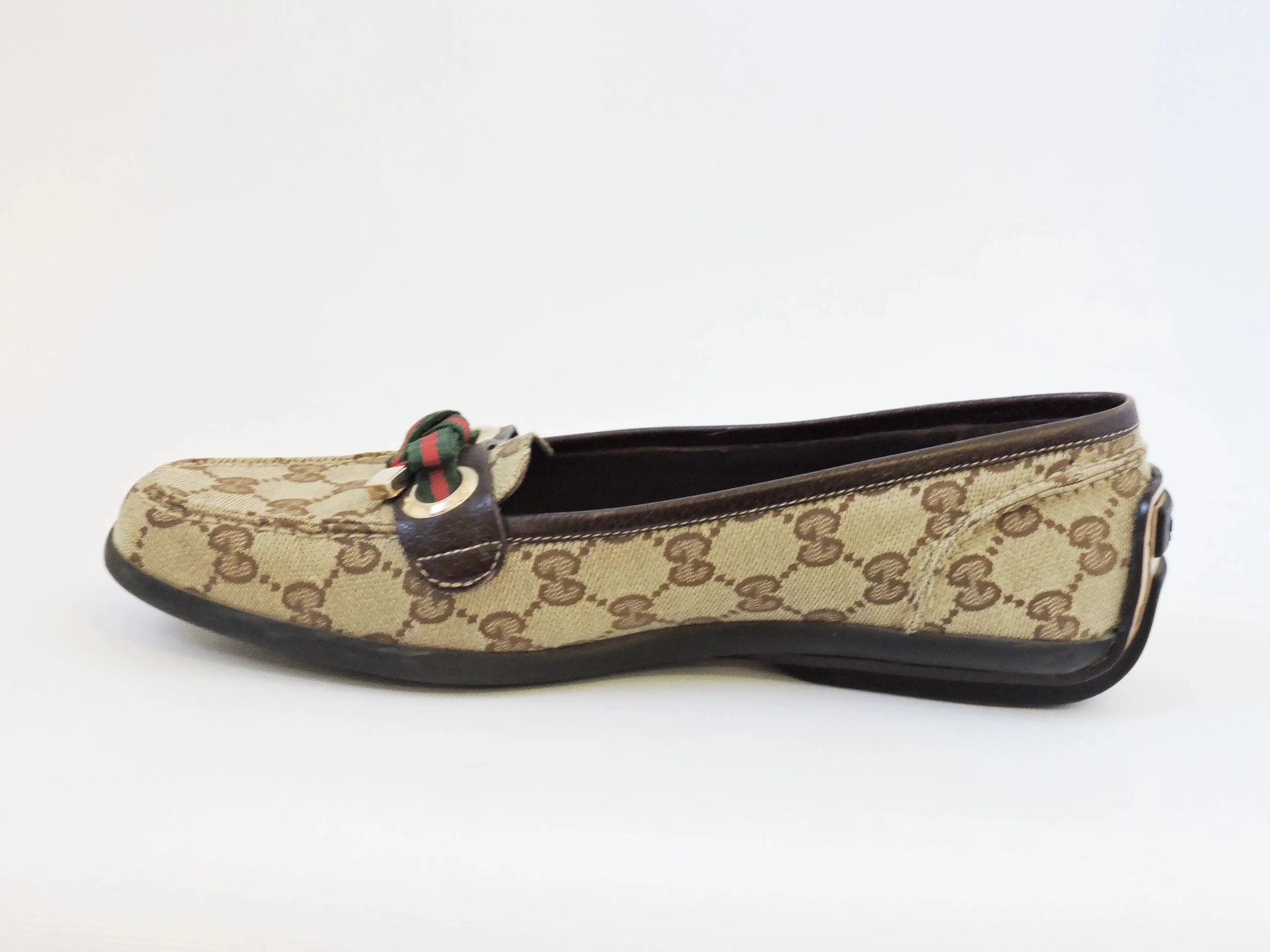 Gucci Gg Canvas Driving Loafer Size 8.5 B