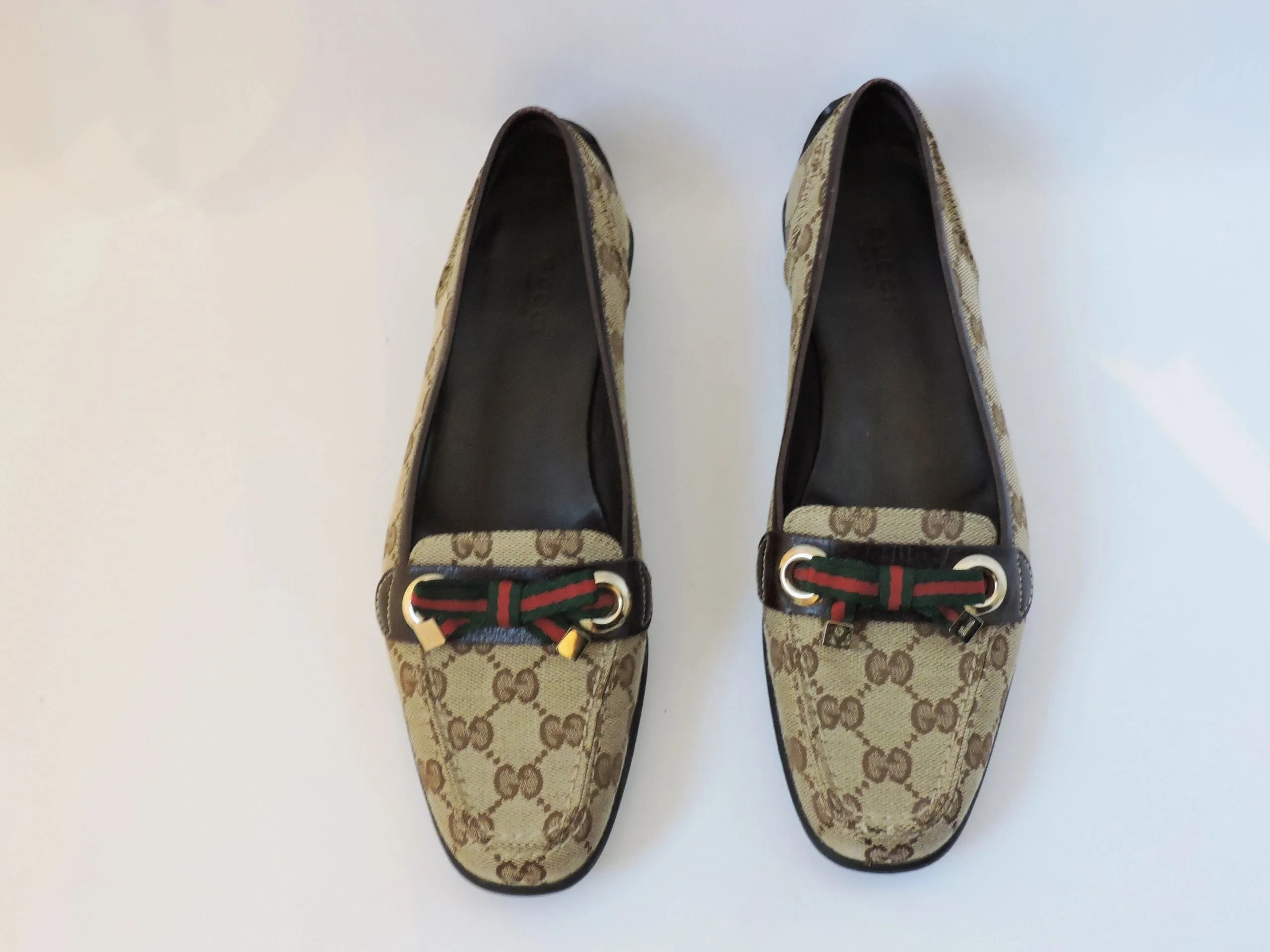 Gucci Gg Canvas Driving Loafer Size 8.5 B