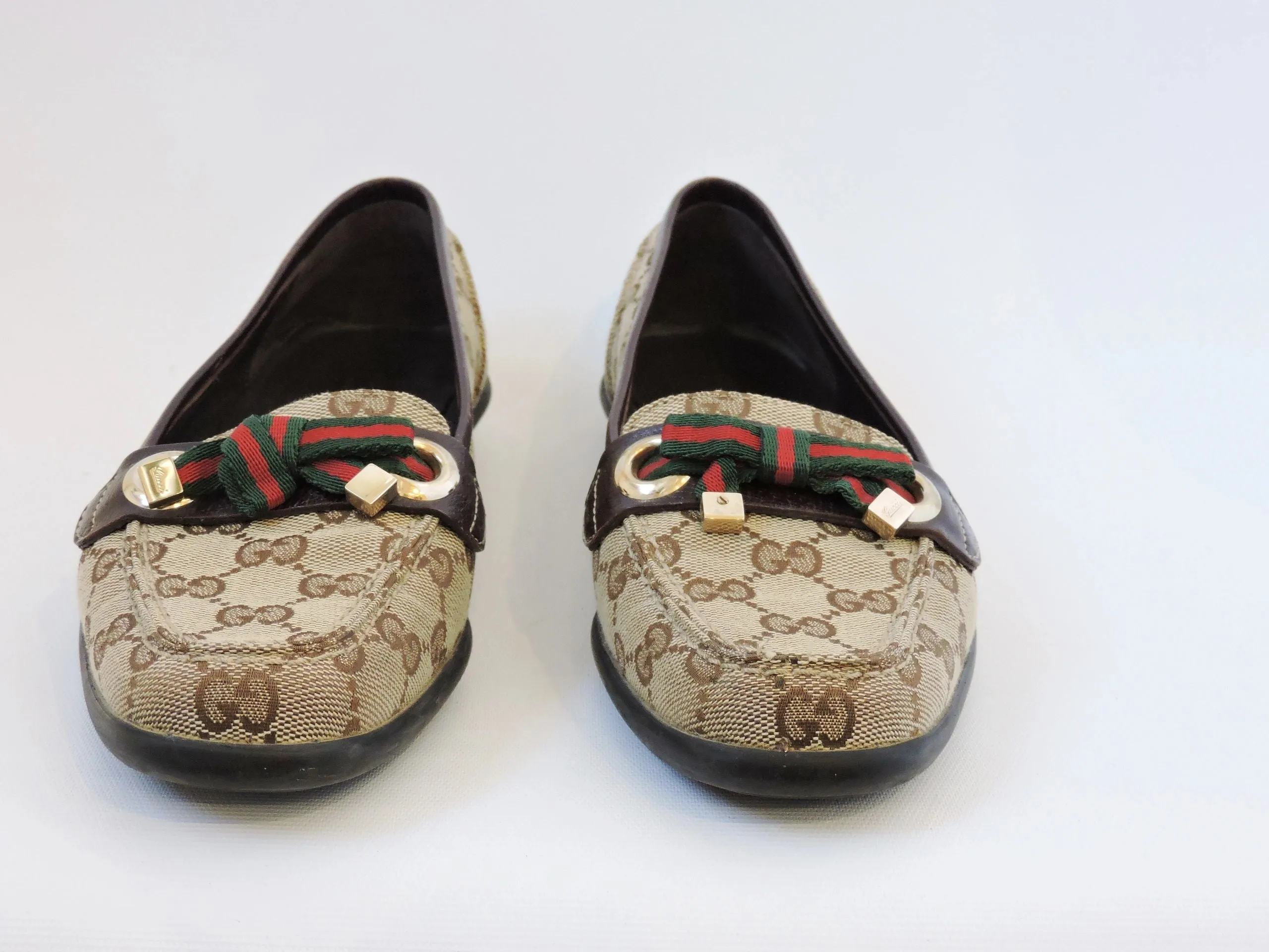 Gucci Gg Canvas Driving Loafer Size 8.5 B