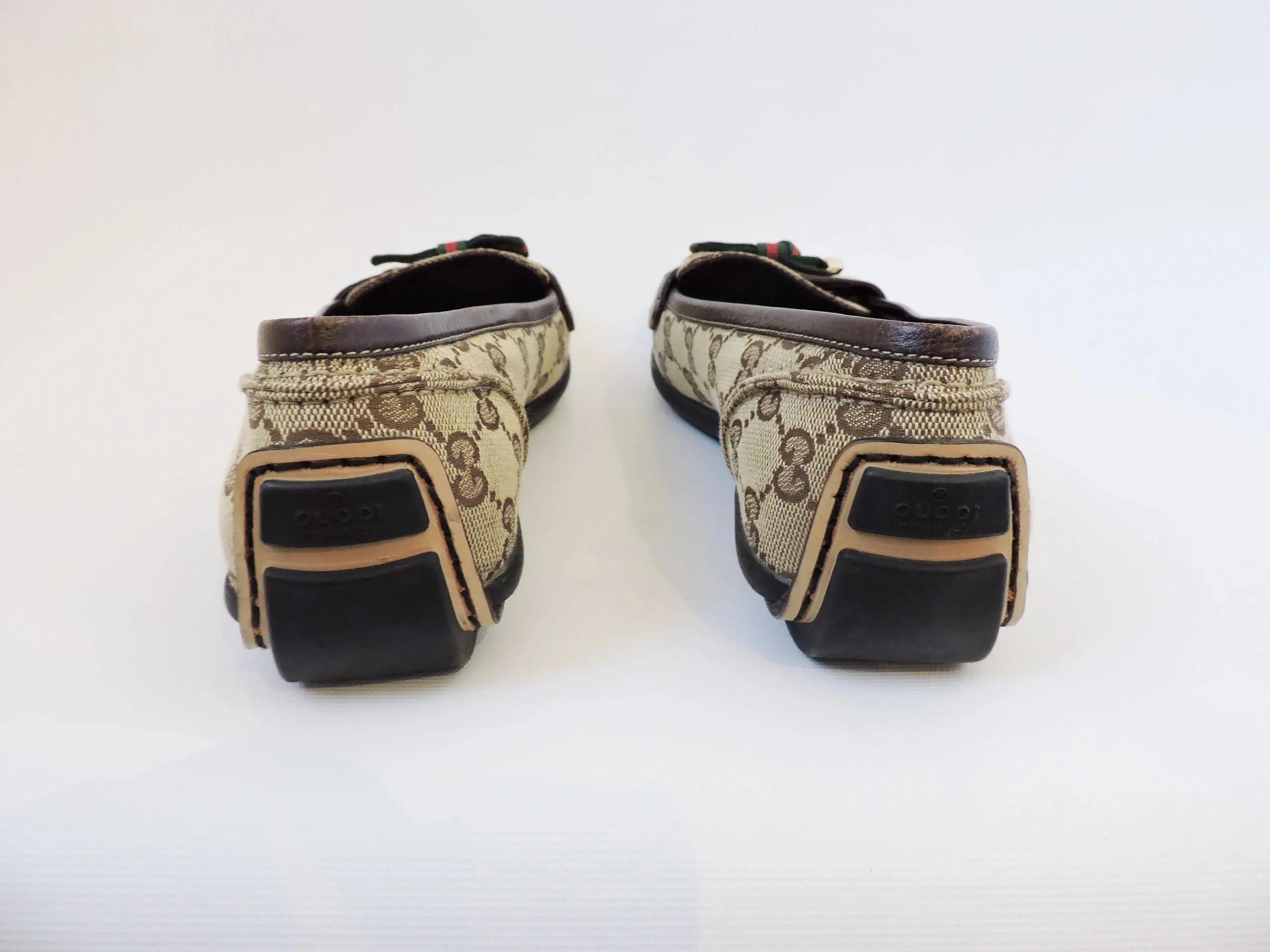 Gucci Gg Canvas Driving Loafer Size 8.5 B