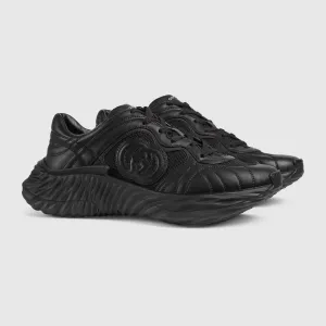 GUCCI || Interlocking G Logo Chunky Leather Ripple Sneakers