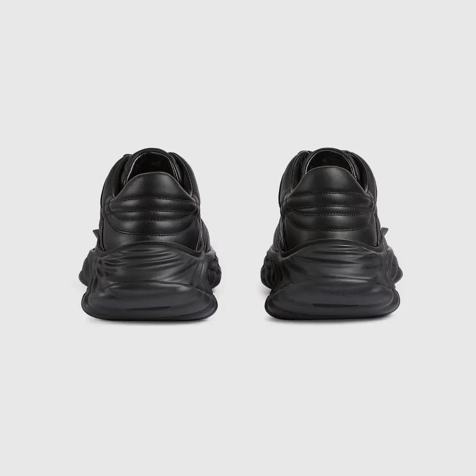 GUCCI || Interlocking G Logo Chunky Leather Ripple Sneakers