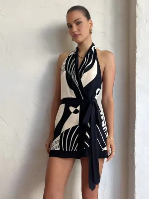 Halter Wrap Mini Dress | Bold & Elegant | Statement Evening Look