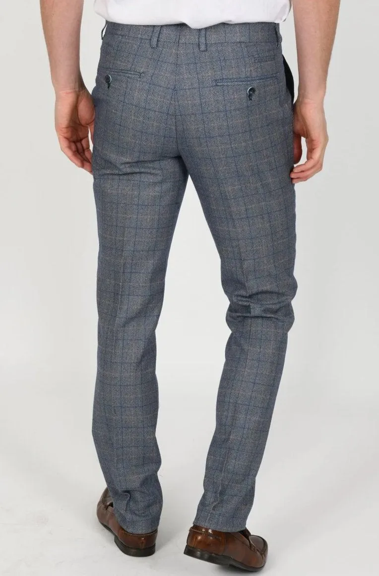 Harry Blue Check Tweed Peaky Blinder Suit  | Wedding Wear | Office Suit | Check Suit