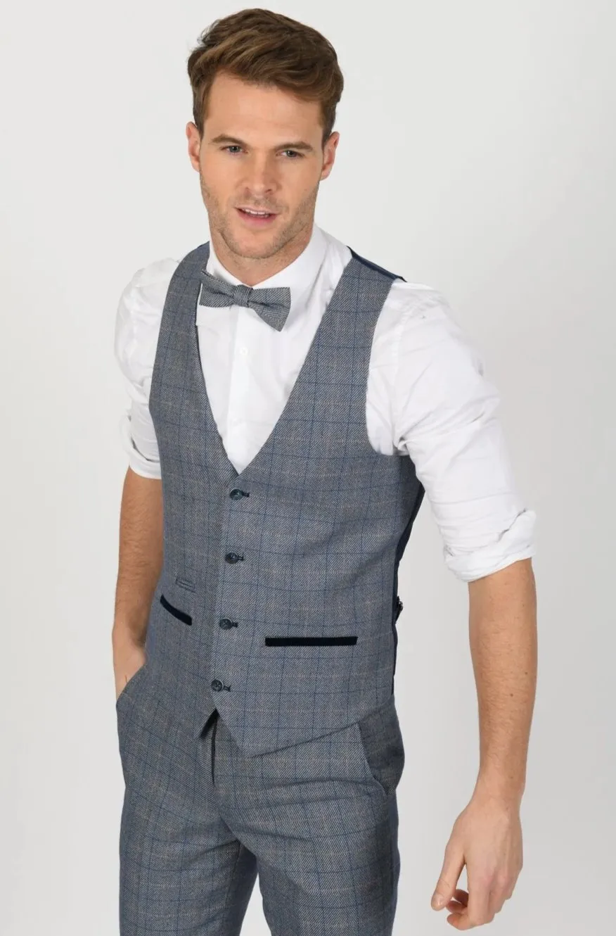 Harry Blue Check Tweed Peaky Blinder Suit  | Wedding Wear | Office Suit | Check Suit