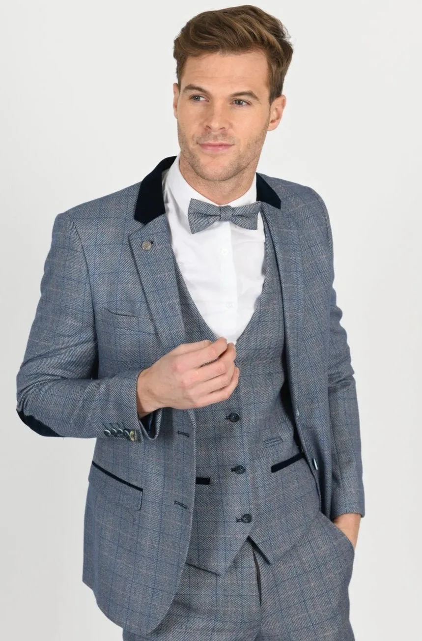 Harry Blue Check Tweed Peaky Blinder Suit  | Wedding Wear | Office Suit | Check Suit