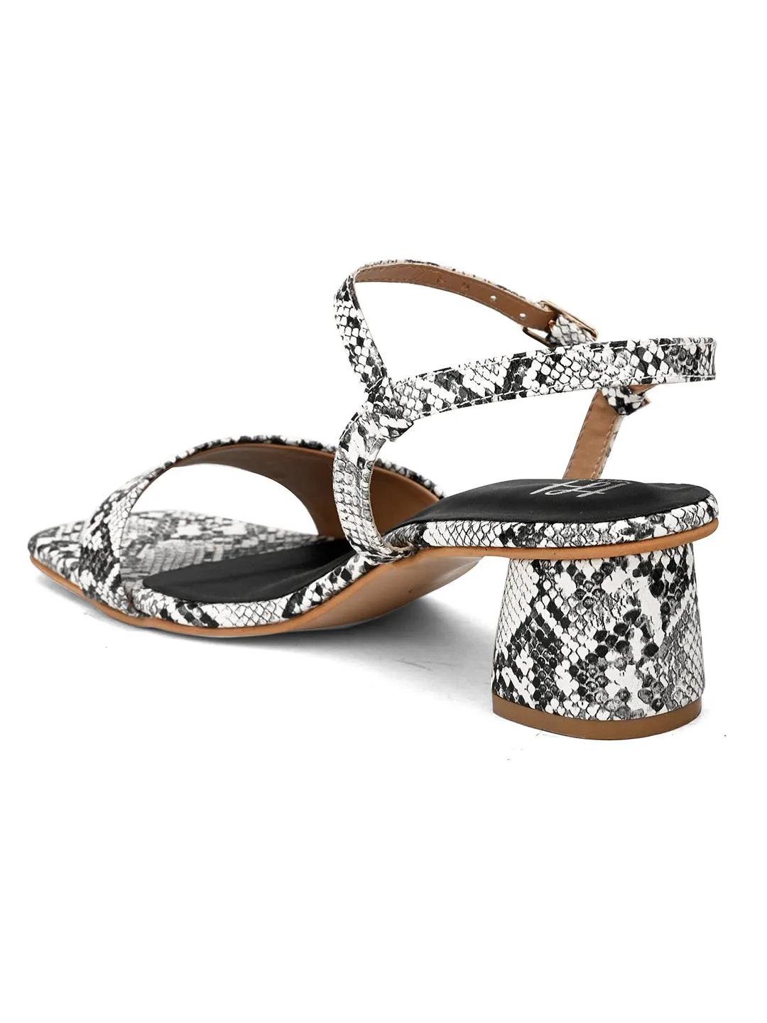 Hydes N Hues White Animal Print Sandals