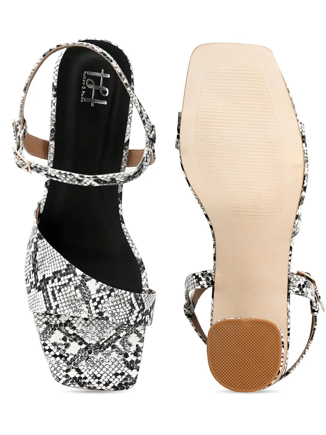 Hydes N Hues White Animal Print Sandals