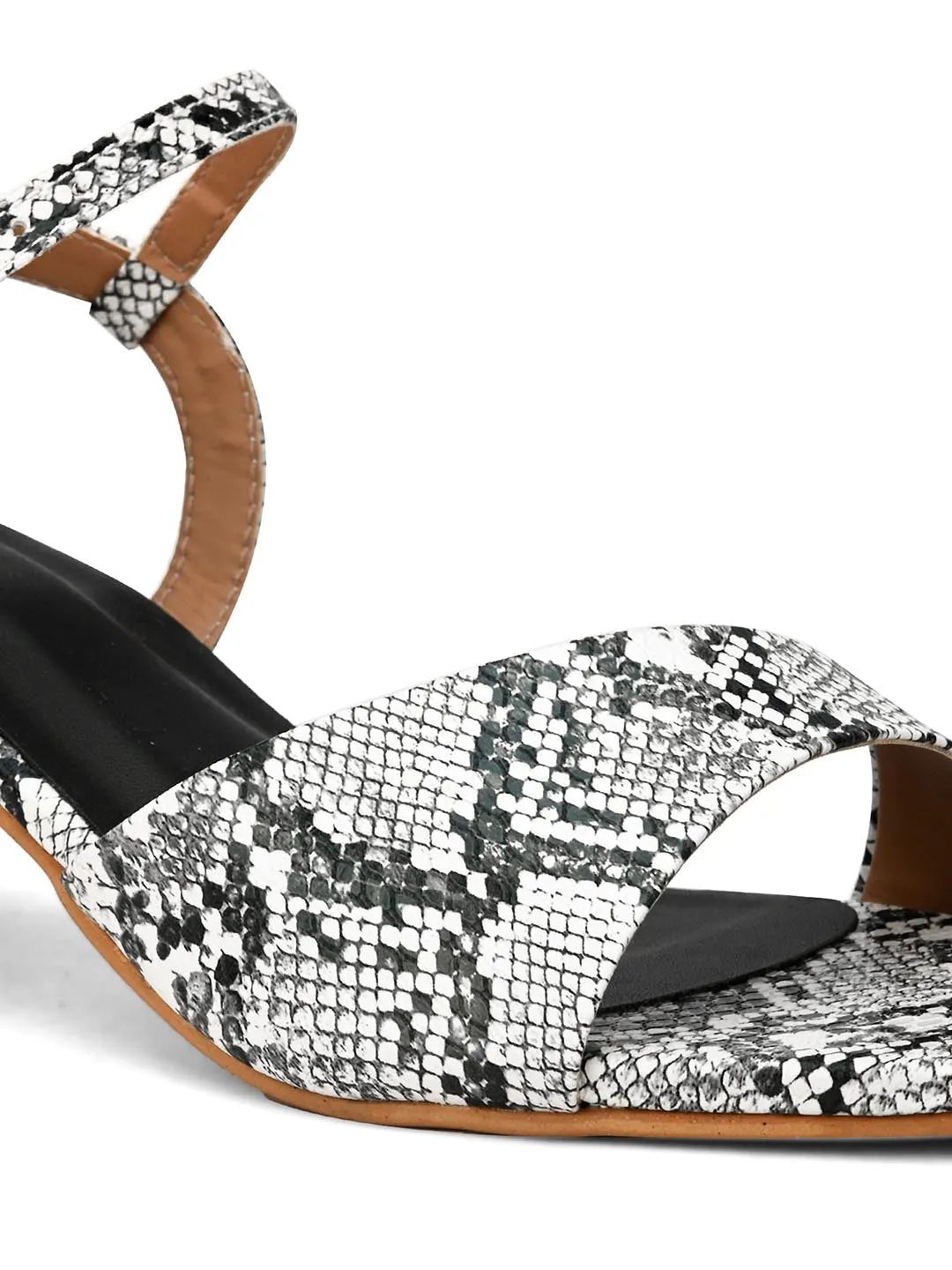 Hydes N Hues White Animal Print Sandals