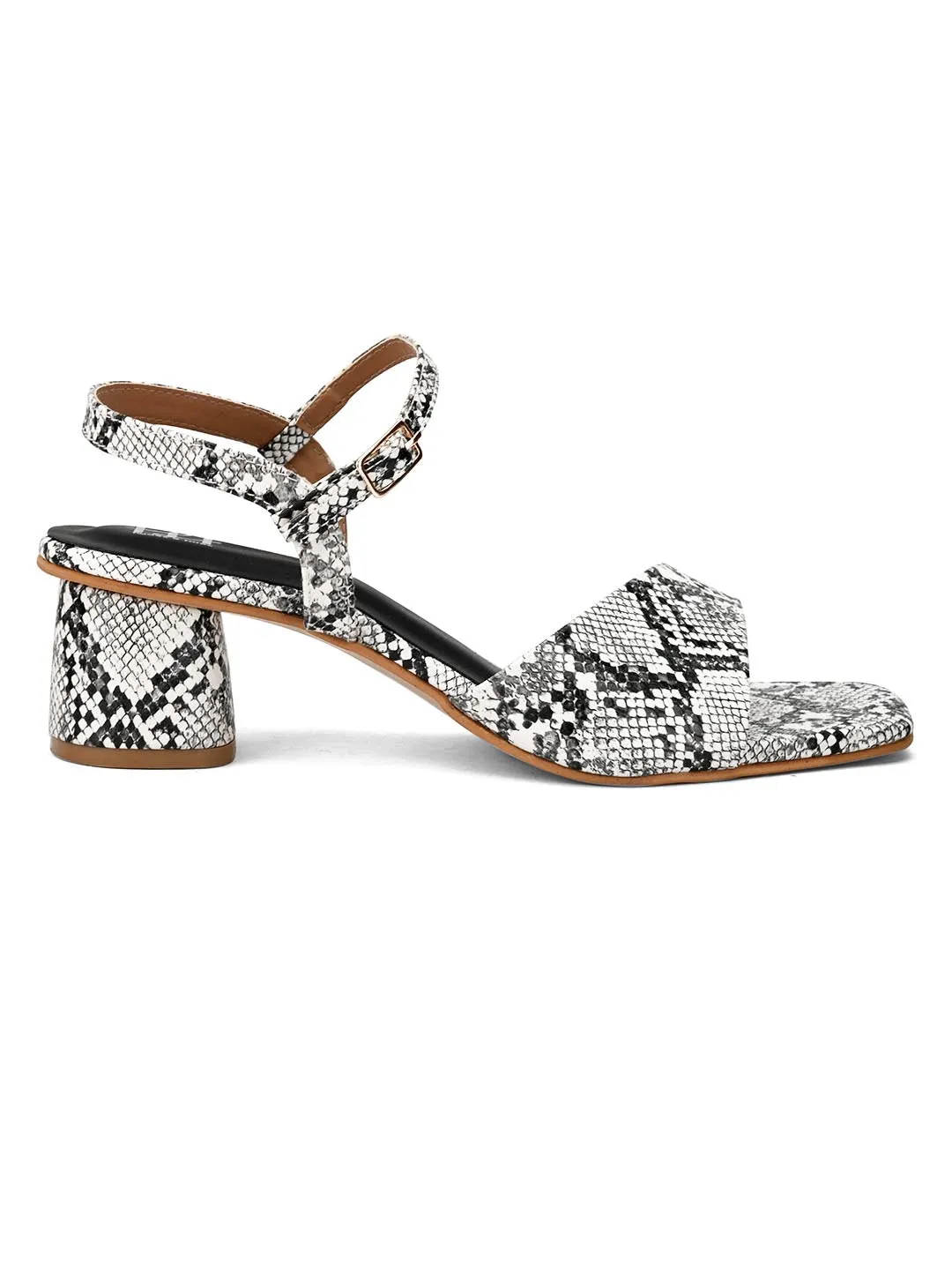 Hydes N Hues White Animal Print Sandals