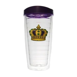 Insulated Tumbler Mardi Gras Crown, 16 oz.
