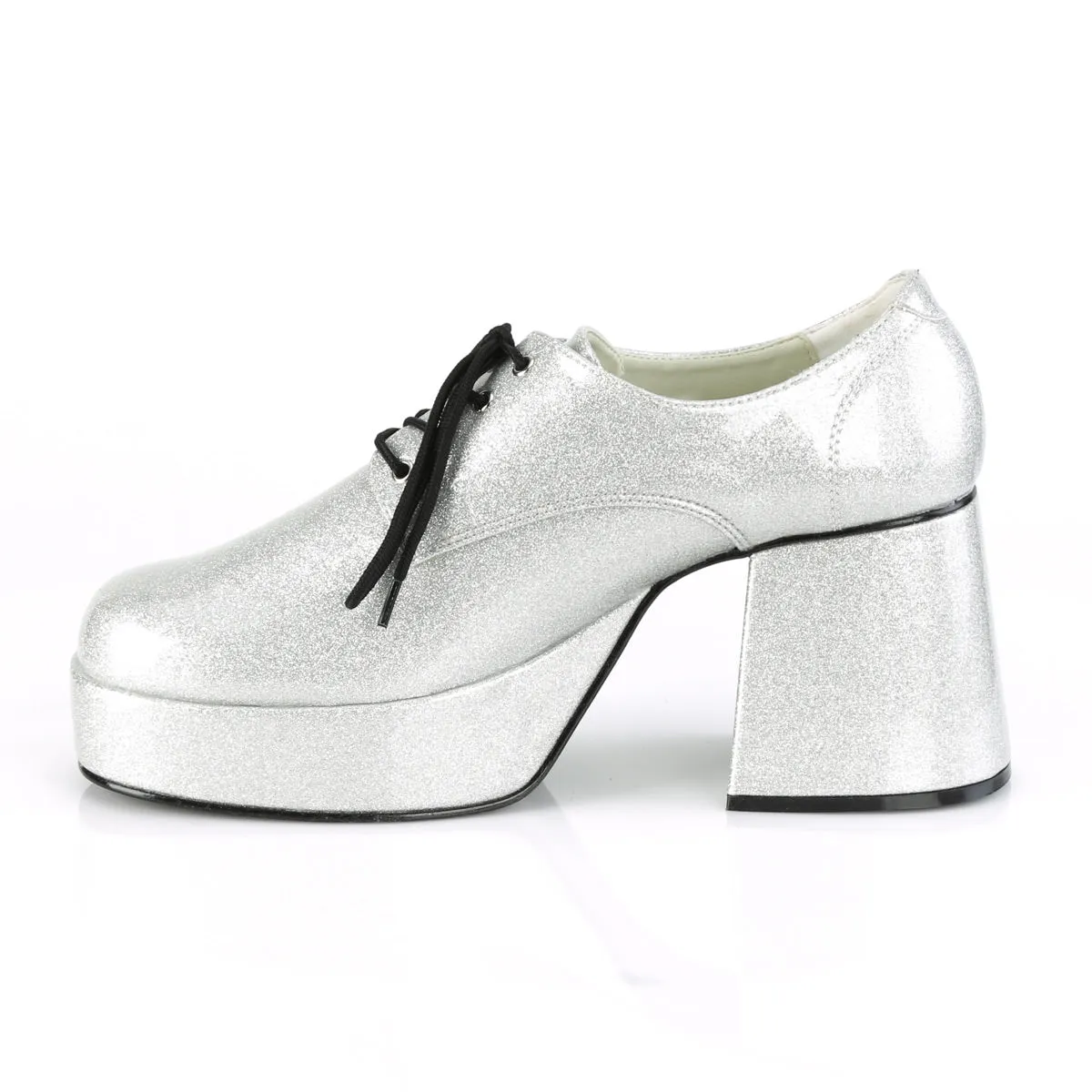 JAZZ-02G Silver Glitter Platform Shoes