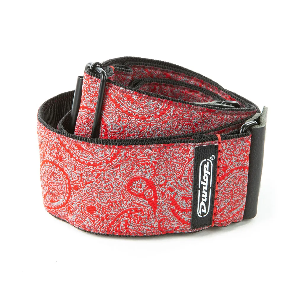 Jim Dunlop D67-11 Jacquard Guitar Strap, Paisley Red