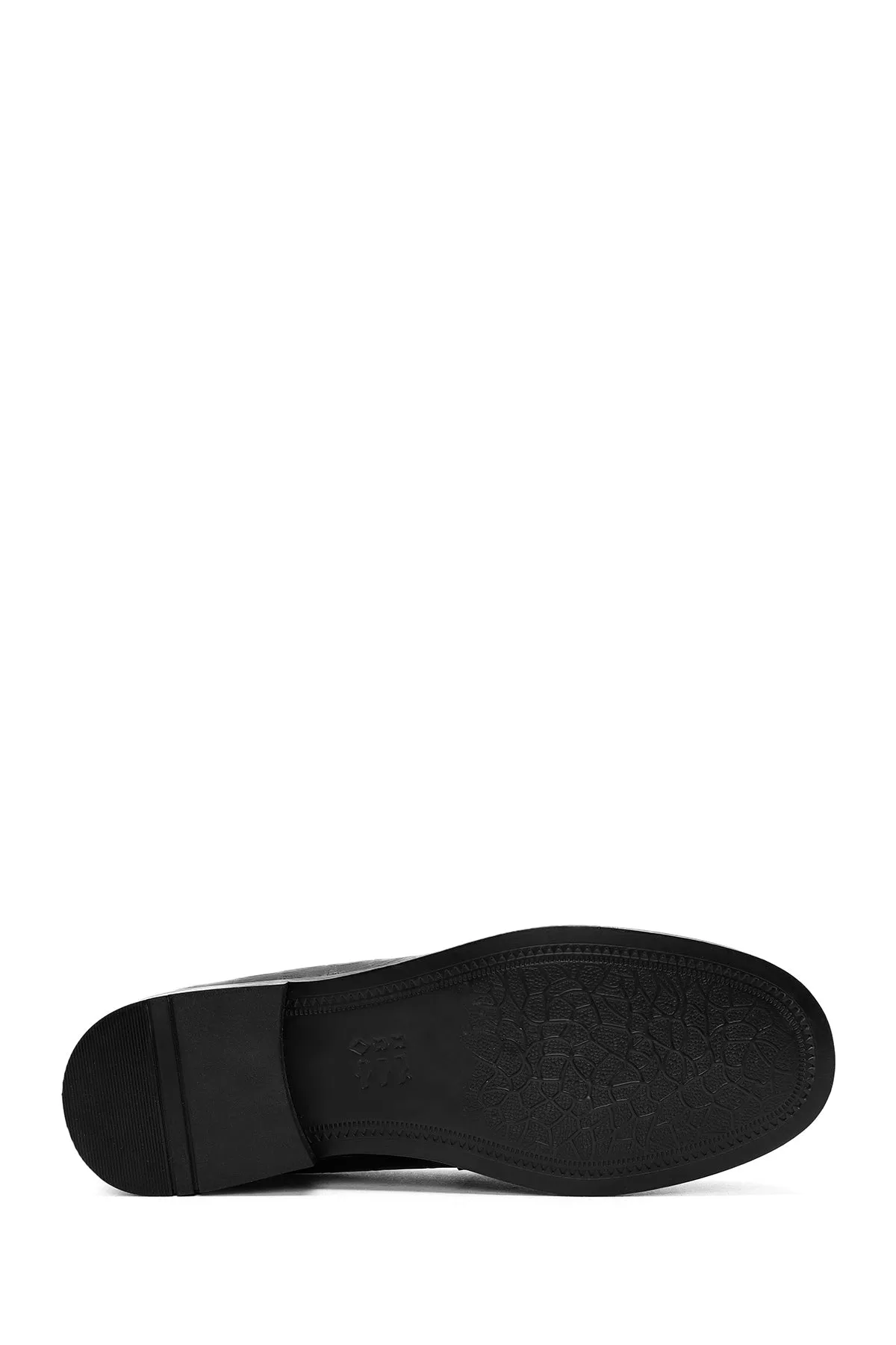Kadın Siyah Deri Maskülen Loafer