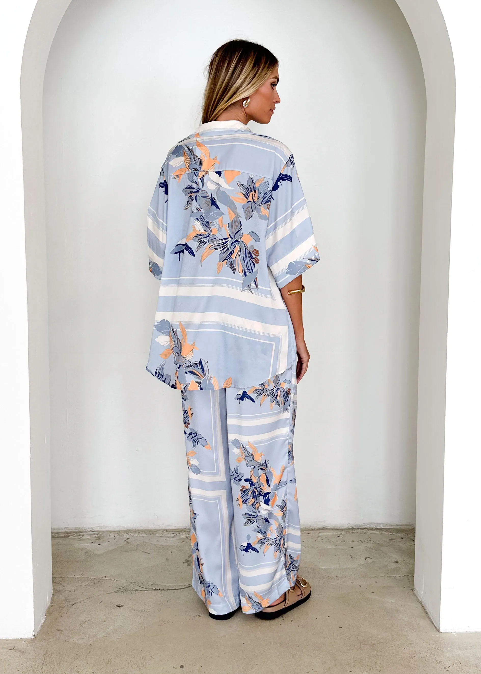 Kaycie Shirt - Powder Blue Floral