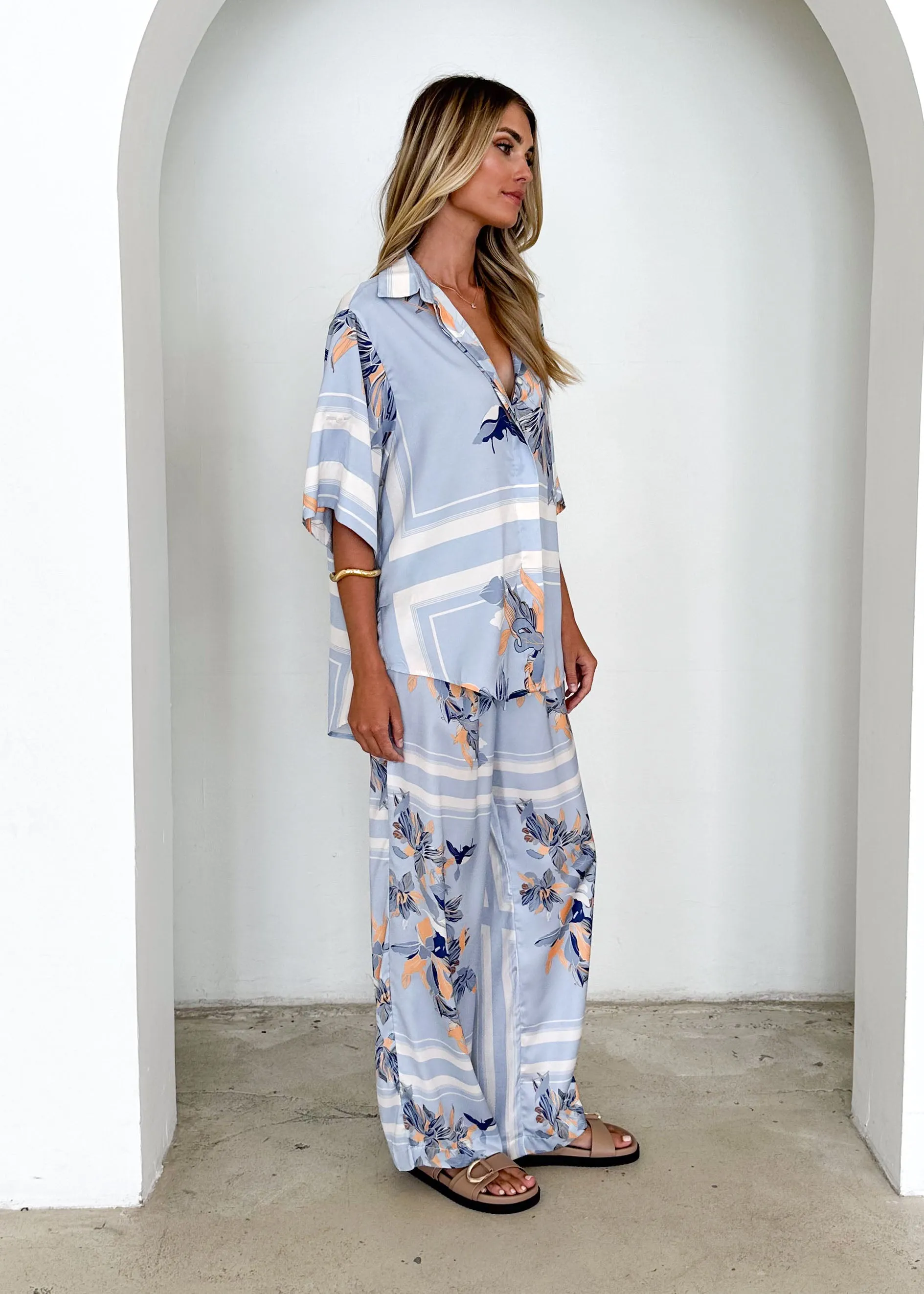 Kaycie Shirt - Powder Blue Floral