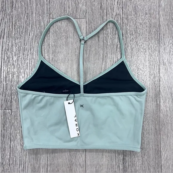 Koral Ghost Blackout Sports Bra in Green Sage