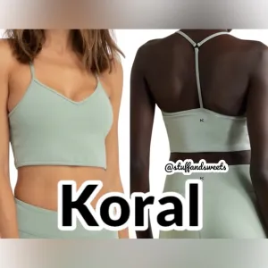 Koral Ghost Blackout Sports Bra in Green Sage