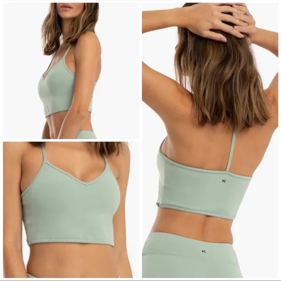 Koral Ghost Blackout Sports Bra in Green Sage