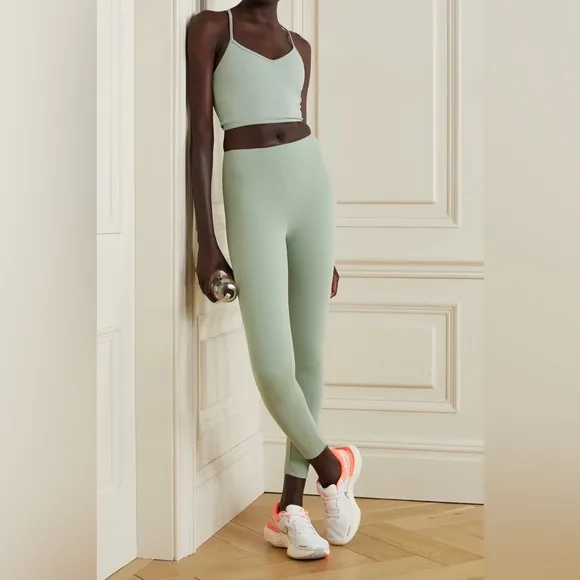 Koral Ghost Blackout Sports Bra in Green Sage