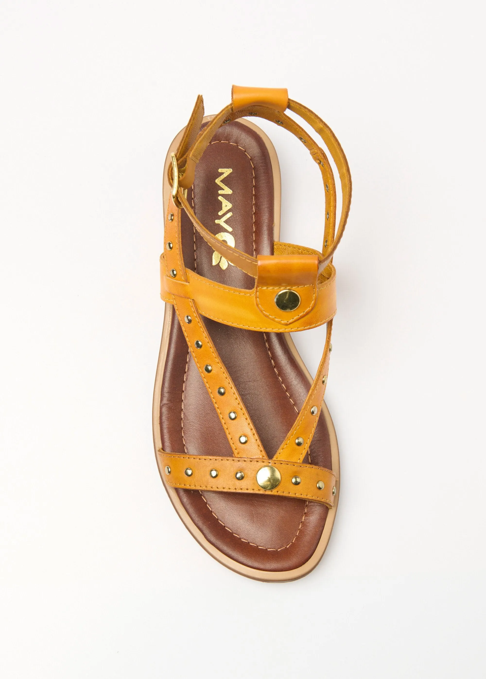 Leather gladiator sandals with studded straps