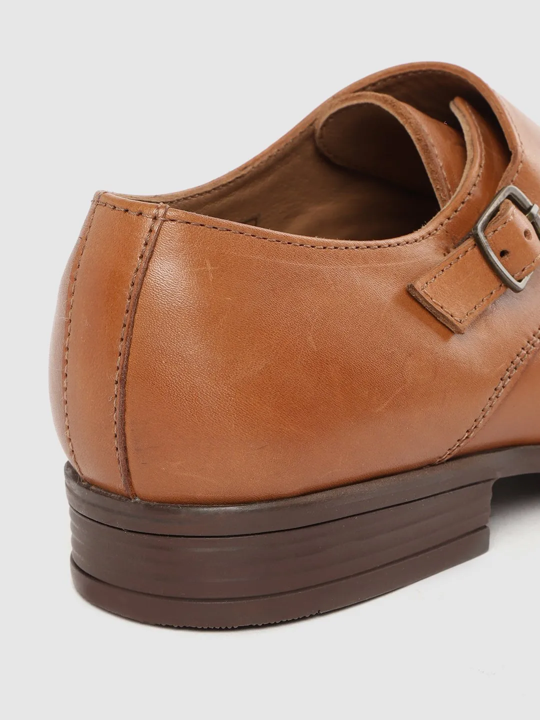 Leather Monk Strap Slip On Shoes