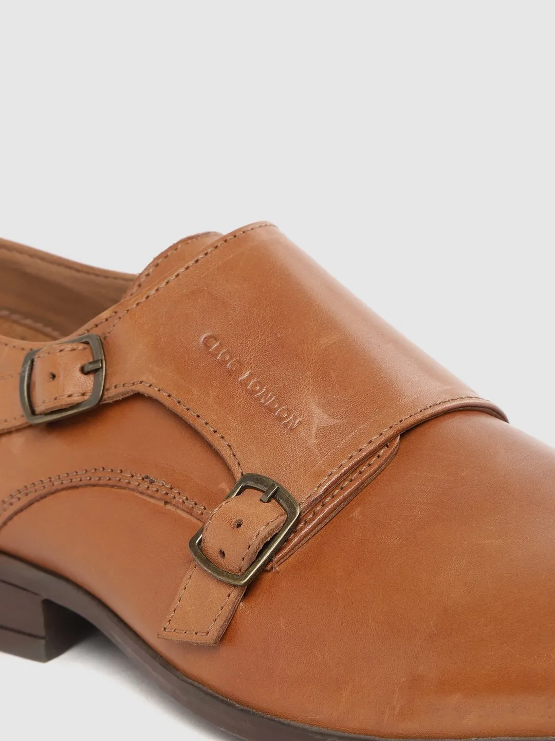 Leather Monk Strap Slip On Shoes