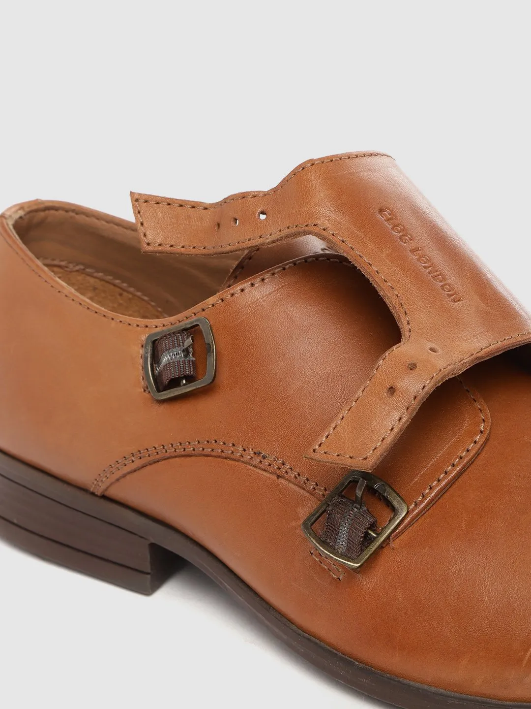 Leather Monk Strap Slip On Shoes