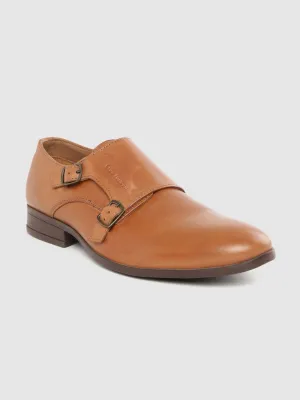 Leather Monk Strap Slip On Shoes