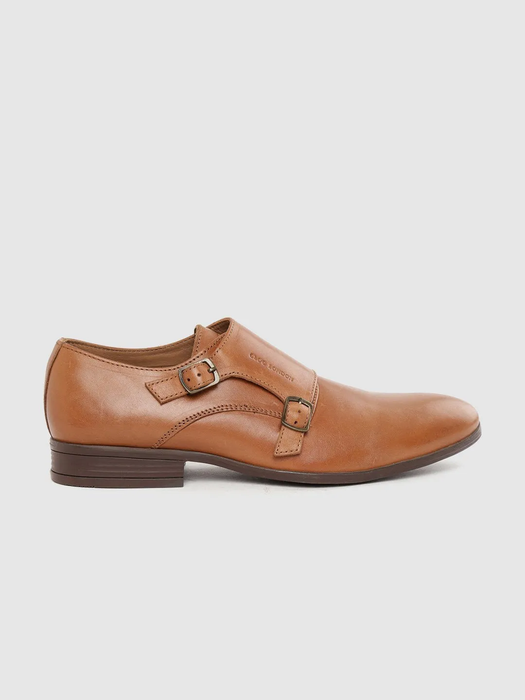 Leather Monk Strap Slip On Shoes